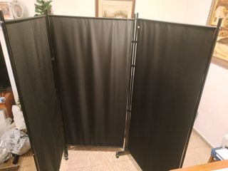 Separador ambientes 3 paneles Ruedas Bloqueables