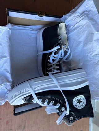 Converse plataforma negras talla 38