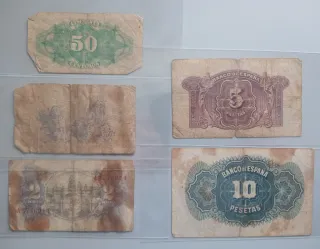 Lote 5 Billetes República Española