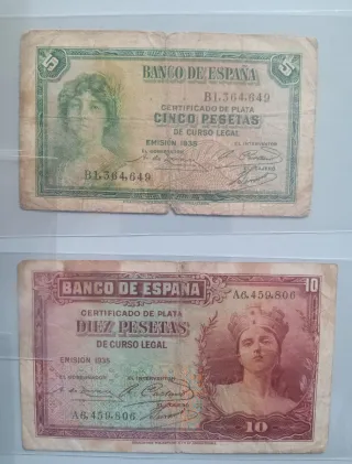 Lote 5 Billetes República Española