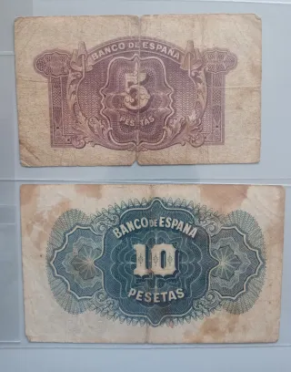 Lote 5 Billetes República Española