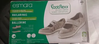 Esmara Bailarinas Talla 40 Beige/Plata