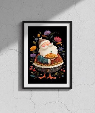 Stampa Folk Animali/Gnomi A4 con Cornice