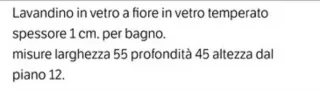 Lavandino in vetro temperato blu. Misure in foto.