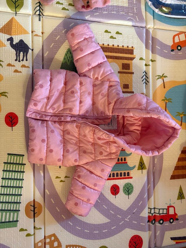 Giubbotto neonato 3 mesi pois rosa