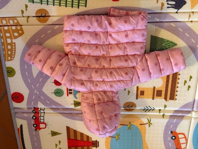 Giubbotto neonato 3 mesi pois rosa