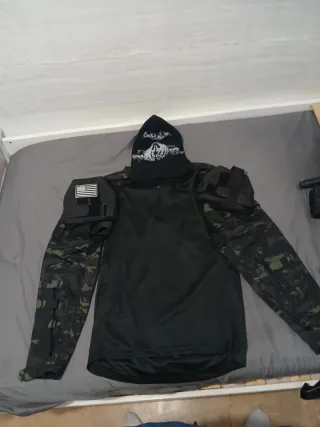 Camisa Airsoft Táctica Negra