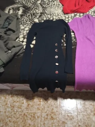Vestido de punto morado y negro Talla S/M