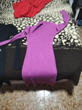 Vestido de punto morado y negro Talla S/M
