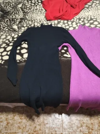 Vestido de punto morado y negro Talla S/M