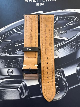 Cinturino Breitling in pelle nera 20-18 + fibbia 428X