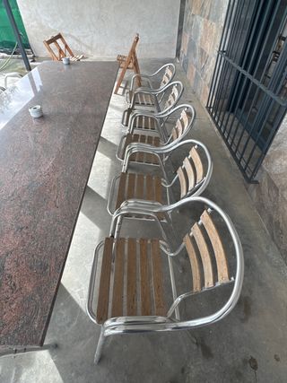 10 Sedie in metallo e legno