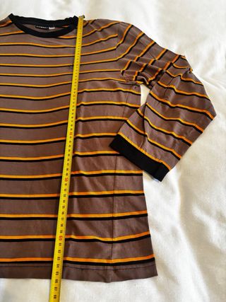 Maglia pigiama Livergy a righe marrone e arancione