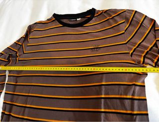 Maglia pigiama Livergy a righe marrone e arancione