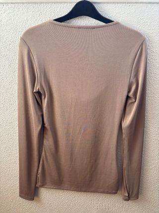 Camiseta manga larga beige