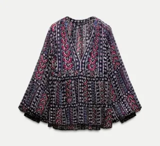 Blusa Zara Boho Multicolor