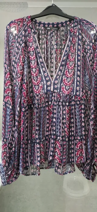 Blusa Zara Boho Multicolor