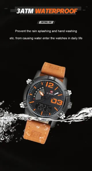 Reloj Naviforce Hombre Negro y Marrón