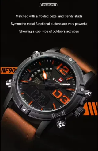 Reloj Naviforce Hombre Negro y Marrón