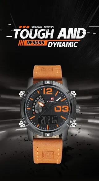 Reloj Naviforce Hombre Negro y Marrón