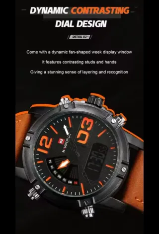 Reloj Naviforce Hombre Negro y Marrón