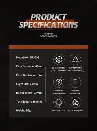 Reloj Naviforce Hombre Negro y Marrón