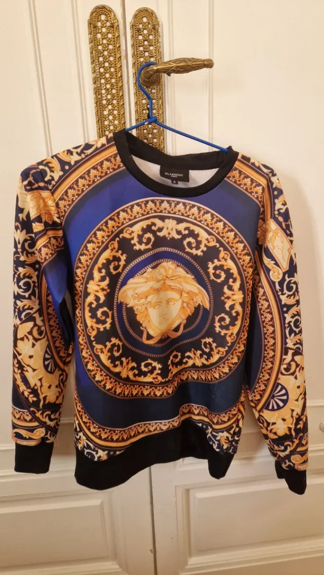 Felpa Barocca Blu e Dorato Taglia L