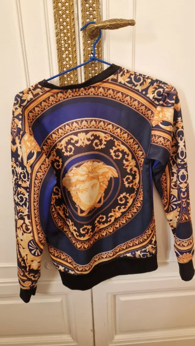 Felpa Barocca Blu e Dorato Taglia L