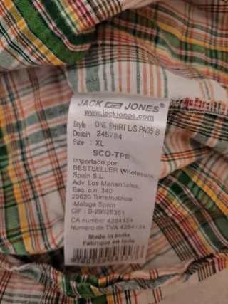 Camisa Jack & Jones cuadros verde talla M