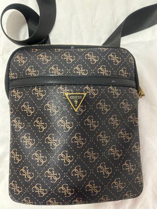 Bolso Guess Hombre Negro y Marrón Nuevo