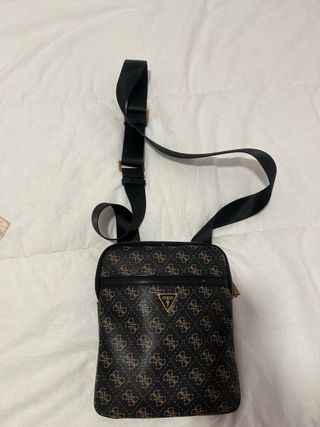 Bolso Guess Hombre Negro y Marrón Nuevo