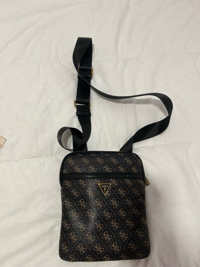 Bolso Guess Hombre Negro y Marrón Nuevo