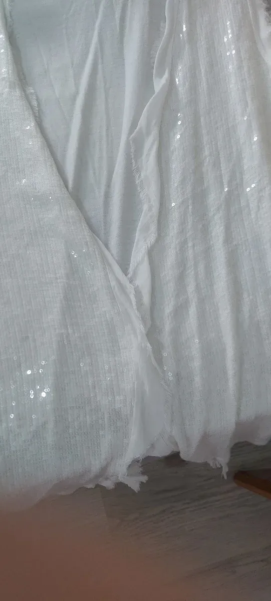 Chaleco fiesta lentejuelas blanco/plata