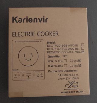 Placa vitrocerámica Karienvir 1 fuego. NUEVA