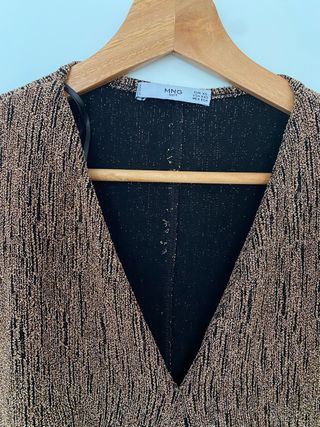 Camisa fiesta MNG dorada y negra talla XS