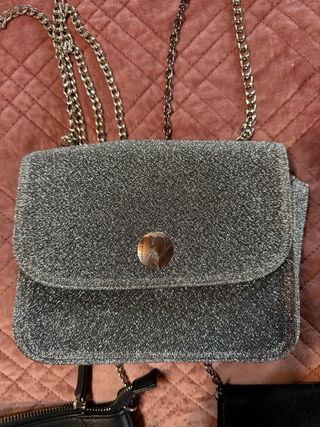 Set 3 borse nere e argento