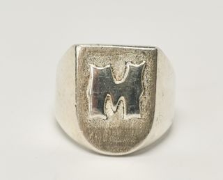 Anillo Plata Ley Macizo M Talla 24