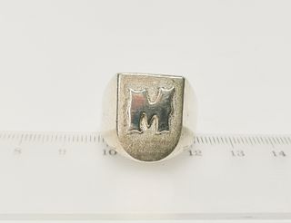 Anillo Plata Ley Macizo M Talla 24