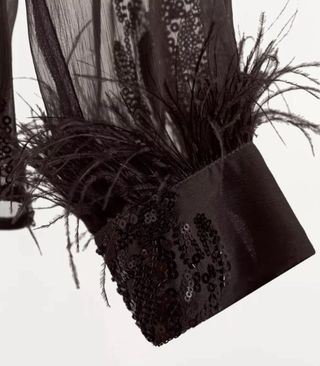 Blusa Zara lentejuelas semitransparente Viral