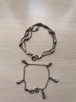 Lote 2 Pulseras Plata