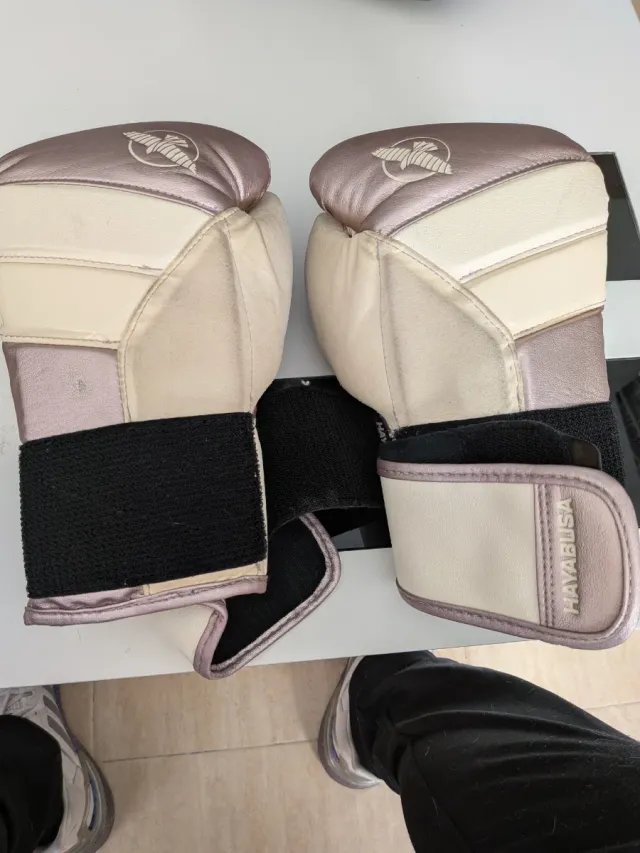Guantes Hayabusa Beige y Rosa originales 12 onzas