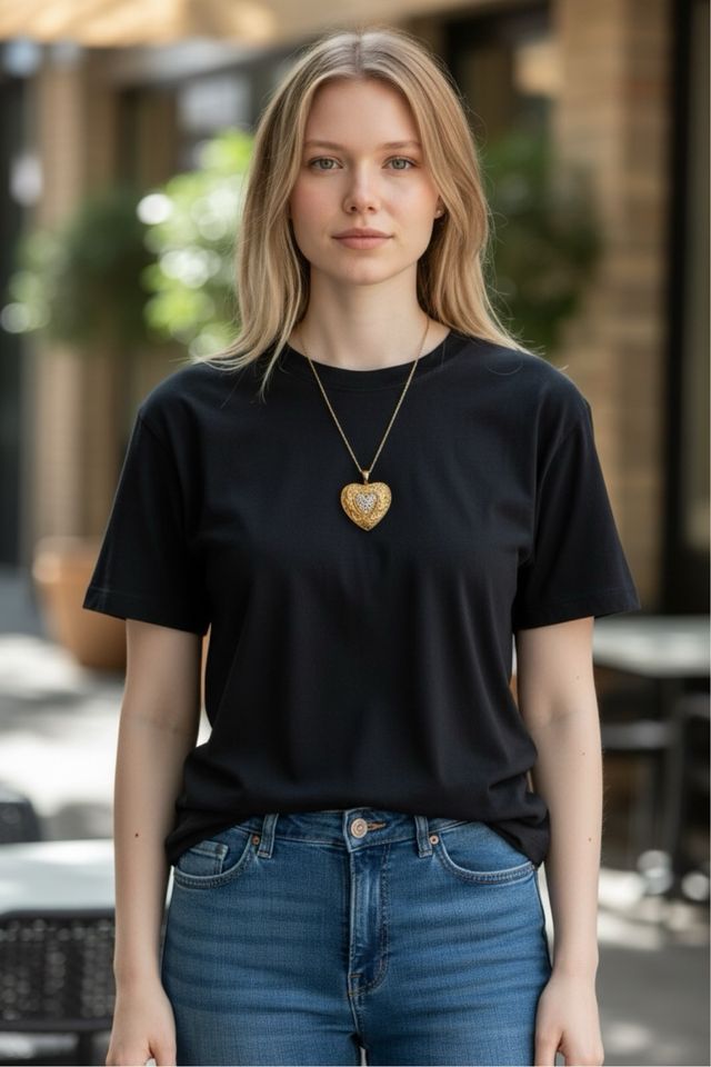 Colgante Corazón Dorado con estraza