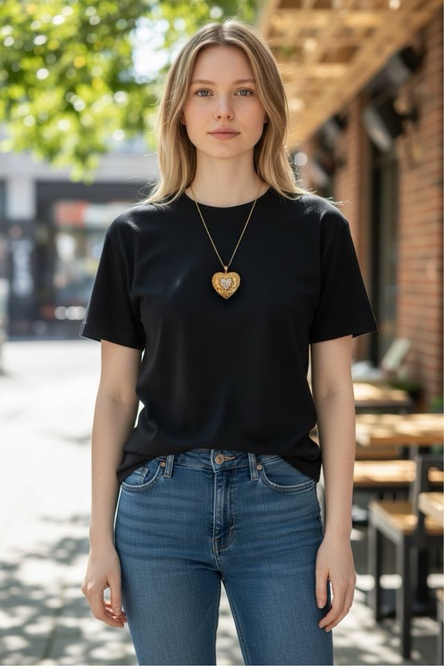 Colgante Corazón Dorado con estraza