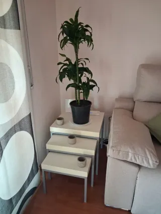 Set di 3 tavoli impilabili in 3 misure: 50, 45 e 40