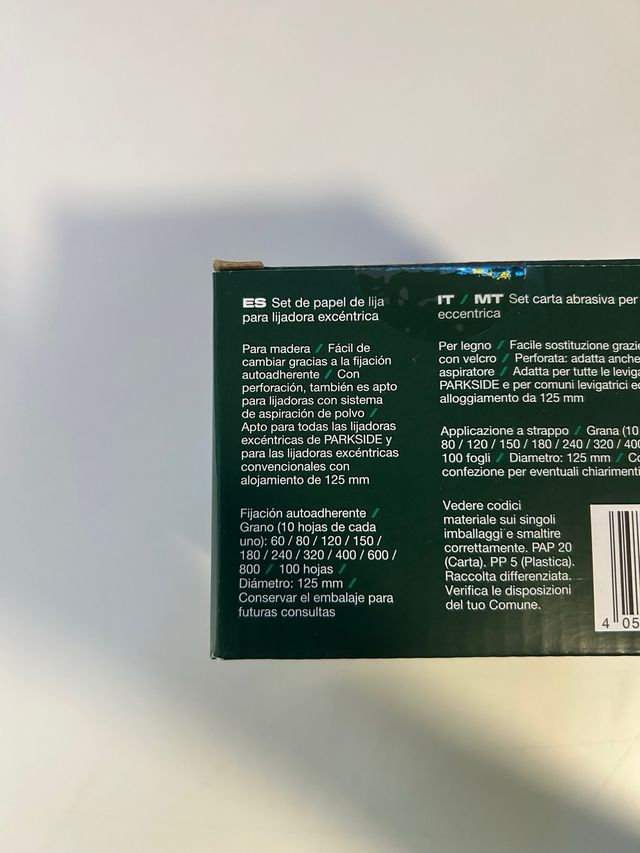 Carta vetrata Parkside 125mm 100 pz