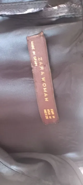 Vestido Zara Negro y Plateado