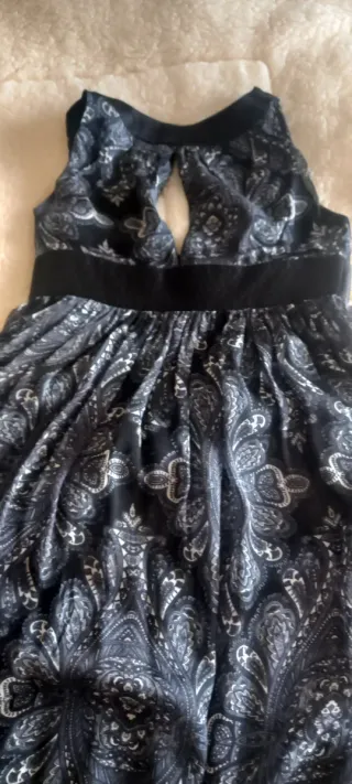 Vestido Zara Negro y Plateado