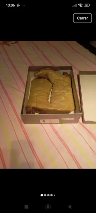 Botas de piel color beige talla 38