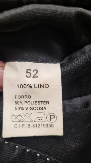 Americana Lino Hombre Negra