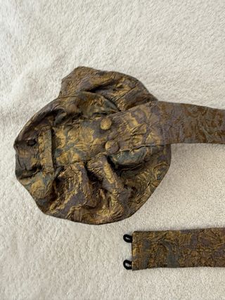 Vestido corto fiesta dorado y marrón